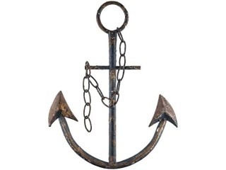 Everydecor Antique Metal Anchor with Chain Wall Decor