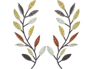 2 Pieces Metal Tree Leaf Wall Decor Vine Olive Branch Leaf Wall Art Wrought Iron Scroll