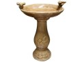 alpine-corporation-61-cm-tall-outdoor-antique-ceramic-birdbath-with-bird-figurines-yard-statue-light-brown-small-0