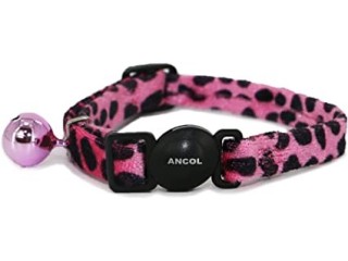 Ancol Acticat Velvet Leopard Print Cat Collar, Pink