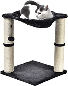 amazon-basics-cat-condo-tree-tower-with-hammock-bed-and-scratching-post-16-x-20-x-16-inches-grey-big-1