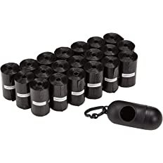 amazon-basics-dog-poop-bags-with-dispenser-and-leash-clip-unscented-300-pack-33-x-23cm-black-big-1