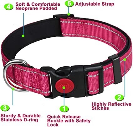 ateteo-dog-collar-reflective-adjustable-basic-dog-collar-with-soft-neoprene-paddingsmall-medium-large-dogshot-pinkhot-pink-big-1