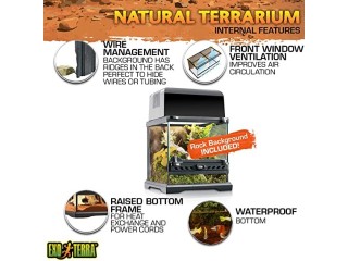 Exo Terra Glass Terrarium Kit, for Reptiles and Amphibians, Nano, 8 x 8 x 8 inches, PT2599A1