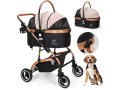 skisopgo-3-in-1-pet-strollers-for-small-medium-dogs-cat-with-detachable-carrier-foldable-travel-pet-gear-stroller-khaki-small-0