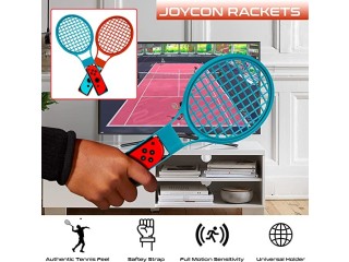 Orzly Switch Sports Games 2022 Accessories Bundle Pack for Nintendo Switch & Switch OLED with Tennis Rackets