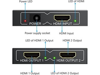 ESynic 4K/30HZHDMI Splitter 2 Way HDMI Splitter 1 in 2 out Hdmi Splitter Hdcp bypass Splitter Supports 4K