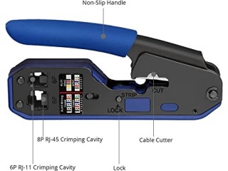 Proster RJ45 Crimp Tool Set Network Crimping Tool with 30 PCS RJ45 Cat6 Modular Data Plugs