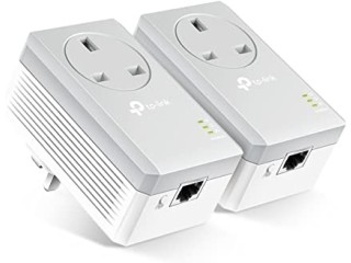 TP-Link TL-PA4010PKIT Passthrough Powerline Adapter Starter Kit, No Configuration Required, UK Plug, Pack of 2