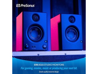 PreSonus Eris E3.5, 3.5 Inch, 2-way, High-Definition Multimedia Studio Monitors (Pair), Black, Black