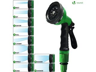 VOUNOT Flexible Garden Hose 30m, 100FT Expandable Magic Water Hose Pipe with 10 Modes Water Spray Nozzles, Green