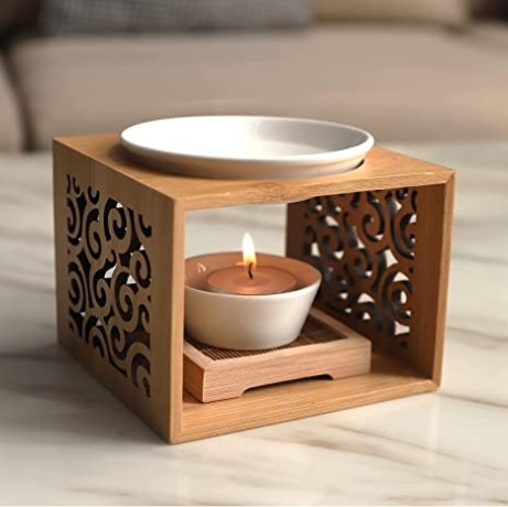 bamboo-oil-burner-tea-light-with-candle-holder-set-scented-warmer-tea-light-openwork-engraving-aroma-lamp-big-0