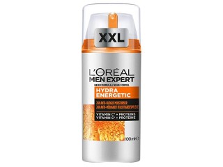 L'Oréal Men Expert Face Care for Men, Moisturising Cream with Guarana and Vitamin C, Hydra Energy Moisturiser 24H Anti-Fatigue XXL, 1 x 100 ml