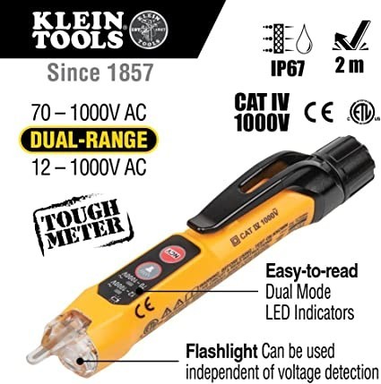 dual-range-non-contact-voltage-tester-with-flashlight-12-1000v-ac-klein-tools-ncvt3p-green-big-1