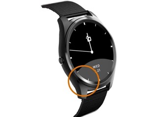 Bean Information Technology Fusion Smart Watch Compatible with Android Phones, Black with Stainless Strap