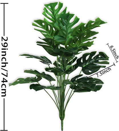 bird-fiy-artificial-plants-29-tall-fake-turtle-tree-leaves-with-stems-faux-palm-leaf-imitation-frond-leaf-tropical-big-2