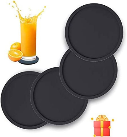 silicone-drink-coasters-set-of-4-non-slip-cup-coasters-heat-resistant-cup-mate-soft-coaster-for-tabletope-protection-furniture-from-damage-black-big-3