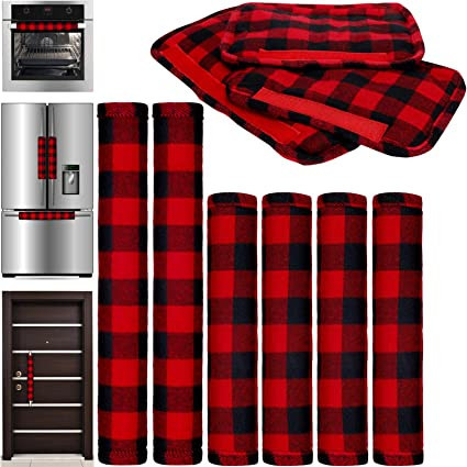 boao-6-pieces-christmas-kitchen-appliance-covers-handle-protector-for-christmas-decorations-microwaveblack-and-redbuffalo-plaid-big-0