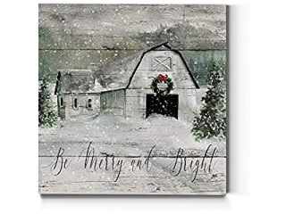 Alottagifts Merry Christmas LED Lighted Wall Art With Timer Art Print Designs on Canvas, Animal Pictures