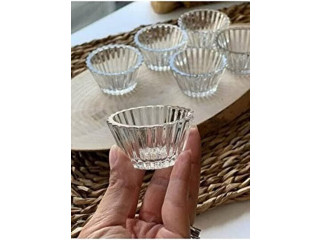 6 Mini Glass Jam Lokumluk Li Sosluk, Round, Size/Dimensions, A Single Part Number, White Color, Confectionary Furniture Tableware Home Kitchen