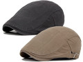 qossi-2-pack-newsboy-hats-for-men-flat-cap-cotton-adjustable-breathable-irish-cabbie-ivy-driving-hunting-hat-small-1