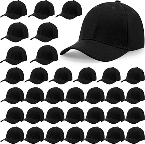 coume-36-pieces-black-baseball-cap-bulk-adjustable-denim-plain-dad-hats-unisex-low-profile-big-0