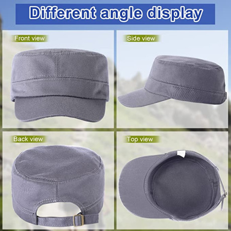 6-pieces-military-style-hat-cadet-army-cap-fitte-d-basic-army-hat-vintage-military-cap-adjustable-costume-cotton-twill-flat-top-big-2