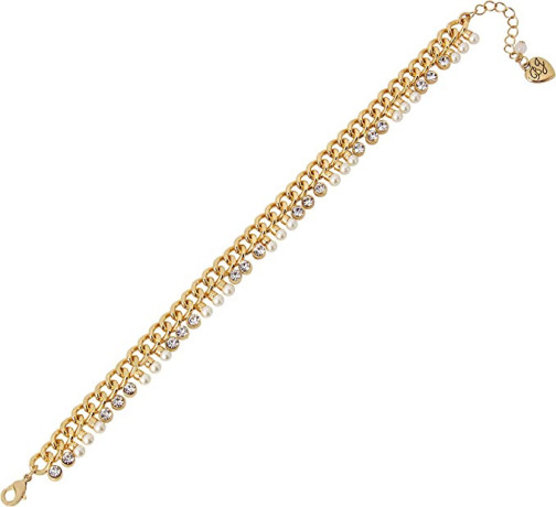 betsey-johnson-stone-and-pearl-chain-anklet-bracelet-big-0