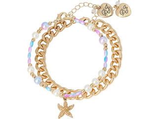 Betsey Johnson Starfish Pearl Anklet Set