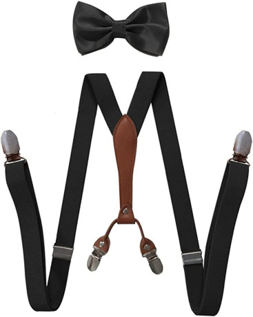 suspenders-bow-tie-set-for-men-boy-wedding-party-event-x-back-4-clips-big-2