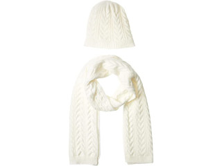 Amazon Essentials Women's Cable Knit Hat and Scarf Set