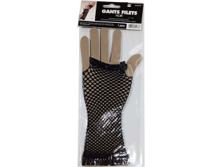 Amscan Black Long Fishnet Fingerless Gloves