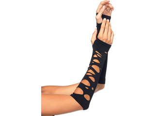 Visit the Leg Avenue Store Leg Avenue Women's Distressed Glove Arm Warmers Costume Accessory, O/S, Black