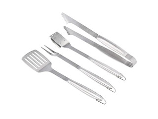 AmazonCommercial 4-Piece Heavy Duty Stainless Steel BBQ Grilling Tools Set