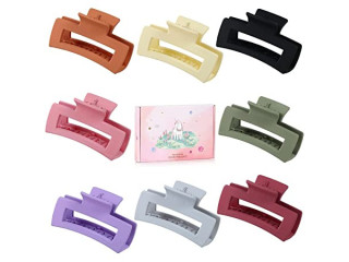 Jomyfant Hair Claw Clips for Women, Square Claw Clips for Women Girls Ladies Fashion Hair Accessories 8 PCS