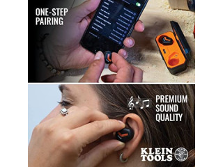 Klein Tools AESEB1 Bluetooth Jobsite Earbuds, Wireless Hearing Protection Earplugs with 28dB Noise