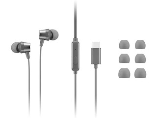 Lenovo - 300 Wired in-Ear USB-C Headphones - in-Line Microphone - USB-C Connectivity