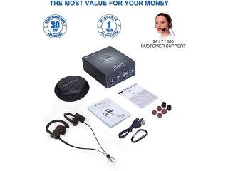 Bluetooth Headphones, Hussar Magicbuds Best Wireless Sports Earphones with Mic, IPX7 Waterproof