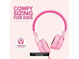 TALK WORKS Corded Headphones for Kids - Over Ear Headphones for Home, School, and Gaming