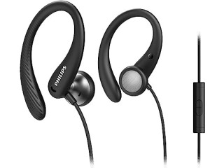 PHILIPS A1105 in-Ear Sports Wired Headphones with Ear Hooks for Secure Fit, Deep bas