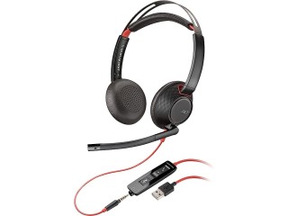 Poly Blackwire 5220 USB-A Wired Headset (Plantronics) - Flexible Noise-Canceling