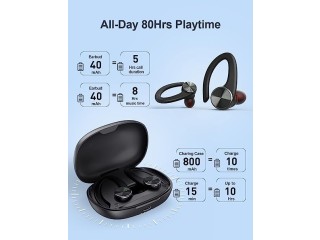 TTQ Wireless Earbuds, Bluetooth Headphones 80Hrs Playtime with Charging