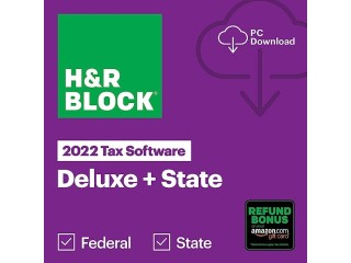 H&R Block Tax Software Deluxe + State 2022 with Refund Bonus