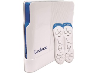 LEXiBOOK TV Game Console, 200 Games, 32-bit, USB-C Adapter, White/Blue, JG7430