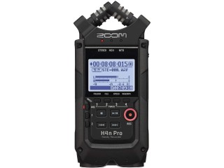 Zoom H4n Pro 4-Track Portable Recorder, All Black, Stereo Microphones,