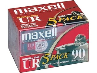 Maxell UR 90 Normal Bias Blank Audio Recording Cassette Tape, Low Noise,