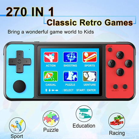 great-boy-handheld-game-console-for-kids-aldults-preloaded-270-classic-retro-games-with-30-color-display-and-gamepad-rechargeableblack-big-3