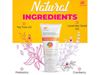 VH essentials, Ph Balanced Daily Feminine Wash, Tea Tree Oil & Prebiotic, 6, Fl Oz, (Pack Of 1) 54306 Clear