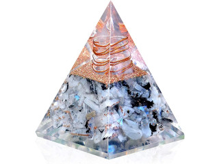 New Inspirational Orgonite Pyramid for Success | Rainbow Moonstone Orgone Pyramid for Anti-stress - Calmness Growth