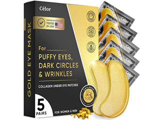 Under Eye Patches (20 Pairs) - Gold Under Eye Mask Amino Acid & Collagen